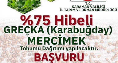Karamanlı Üreticiye Karabuğday ve Mercimek Tohumu Desteği