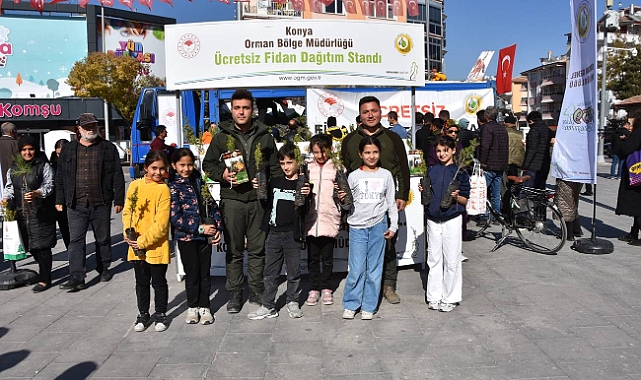 Karaman'da vatandaşlara fidan dağıtıldı