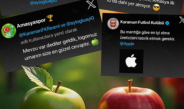 Karaman FK ile Amasyaspor, sosyal medyadan 'elma' üzerine atıştı