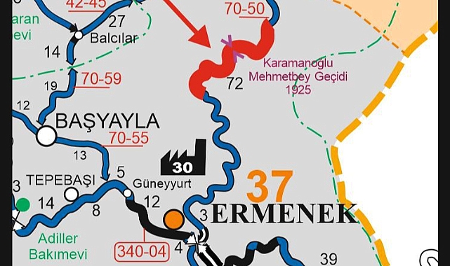 Ermenek – Bucakkışla Yolu Trafiğe Kapatıldı