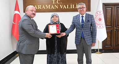 Karaman'da 78 yaşındaki hayırsevere altın madalya ve beratı verildi