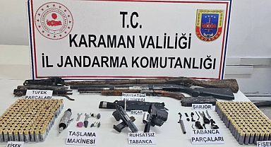 Karaman’da çok sayıda ruhsatsız silah ele geçirildi