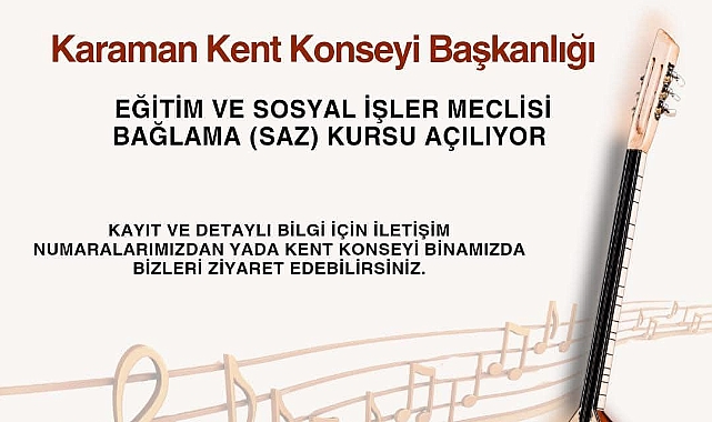 Bağlama (Saz) Kursu Açılıyor