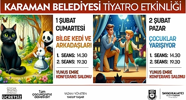 Karaman Belediyesi'nden Çocuklara Ücretsiz Tiyatro