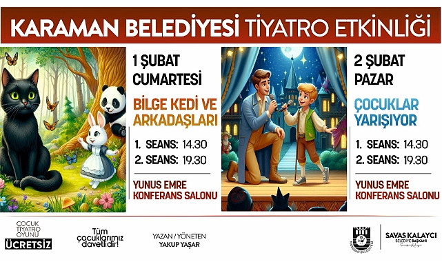 Karaman Belediyesi'nden Çocuklara Ücretsiz Tiyatro