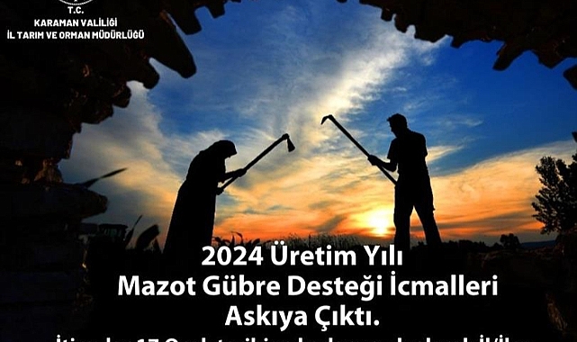 Mazot gübre desteği askı icmali yayınlandı