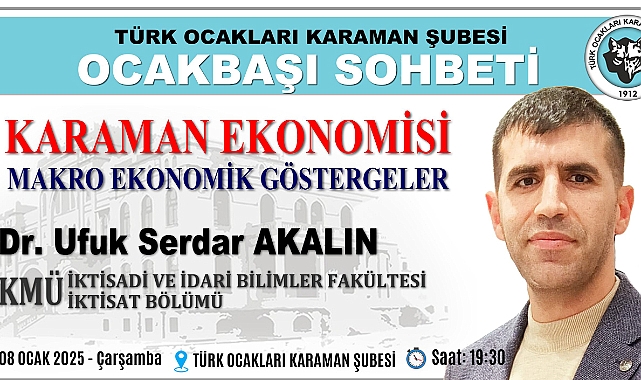 Türk Ocakları’nda Bu Haftaki Konusu  ‘Karaman Ekonomisi’