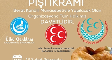 MHP, Berat Kandili sebebiyle vatandaşlara pişi ikramı yapacak