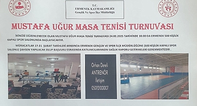 Mustafa Uğur Masa Tenis Turnuvası Düzenleniyor