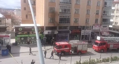 Karaman'da bankada yangın
