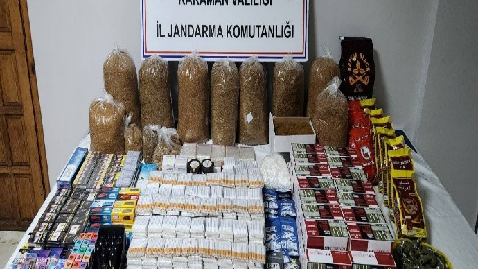 Karaman'da 10 bin makaron ve kaçak tütün ele geçirildi