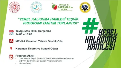 “Yerel Kalkınma Hamlesi Teşvik Programı” Tanıtım Toplantısı 13 Ağustos’ta