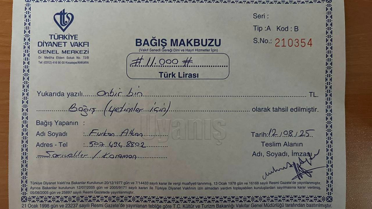 Her Caminin Bir Yetimi Olsun Projesine Destek