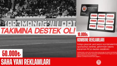 Karaman FK Saha Yanı ve Kombine Sponsorları arıyor