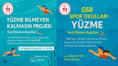 “Yüzme Bilmeyen Kalmasın” ve GSB Spor Okulları Yüzme Kayıtları Başlıyor