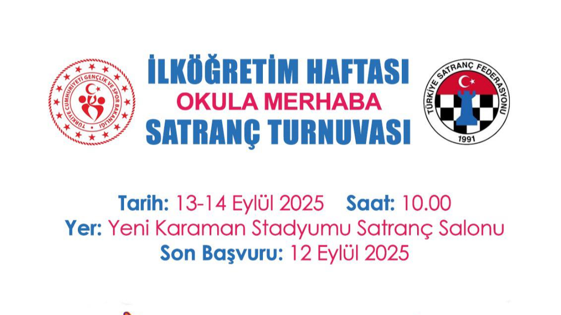 Okula Merhaba Satranç Turnuvası Düzenlenecek