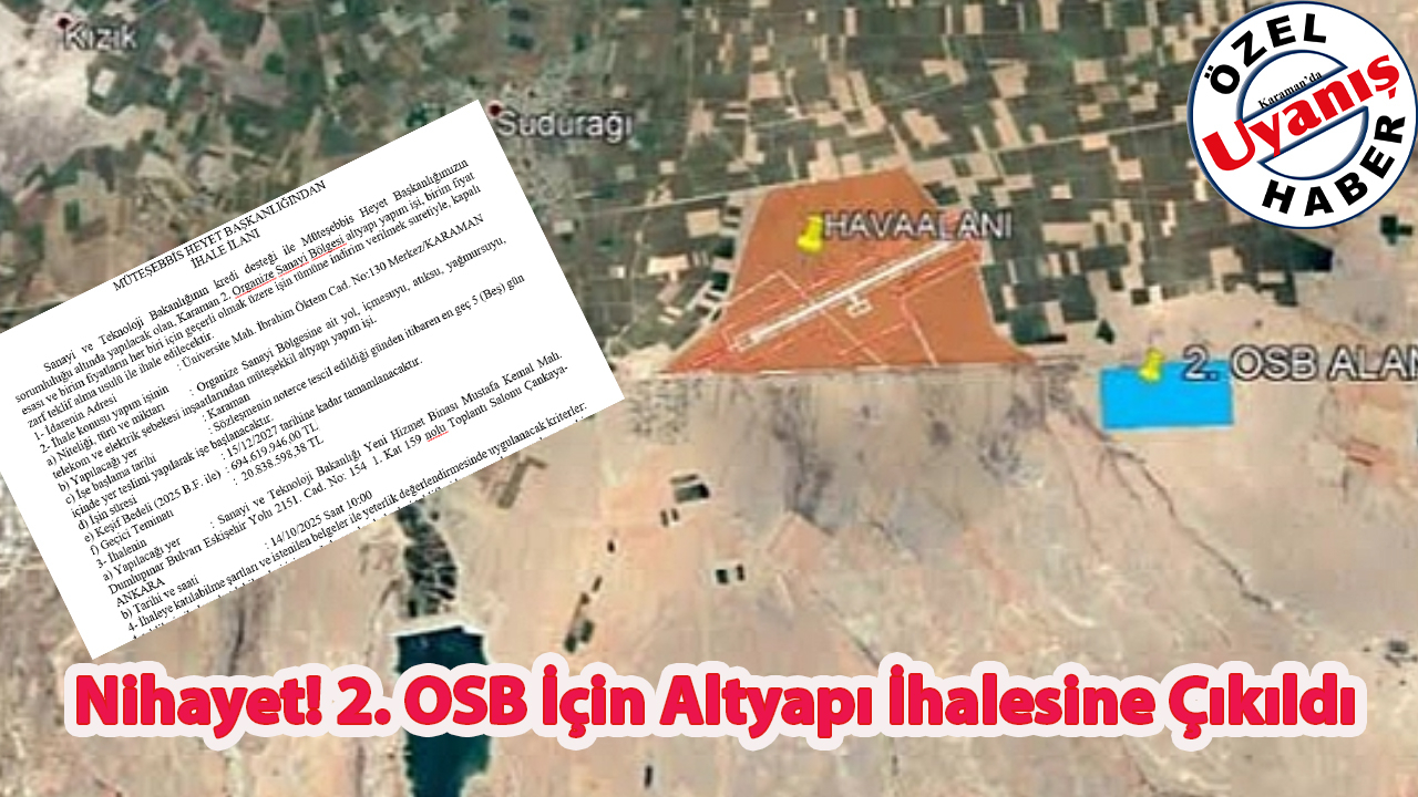 Nihayet! 2. OSB İçin Altyapı İhalesine Çıkıldı