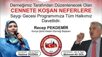 Karamanlı Şairler “Cennete Koşan Neferler” Saygı ve Anma Gecesi"ne Davet Edildi