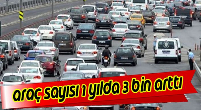 Araç Sayısı 1 Yılda 3 Bin Arttı