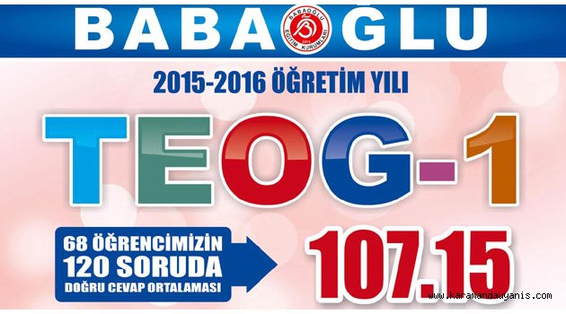 BABAOĞLU KOLEJİ TEOG’DA ZİRVEDE