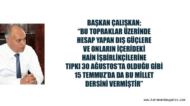 BAŞKAN'DAN ZAFER BAYRAMI MESAJI