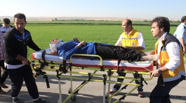 BİSKÜVİ FABRİKASI İŞÇİ SERVİS MİNİBÜSÜ DEVRİLDİ, 18 YARALI