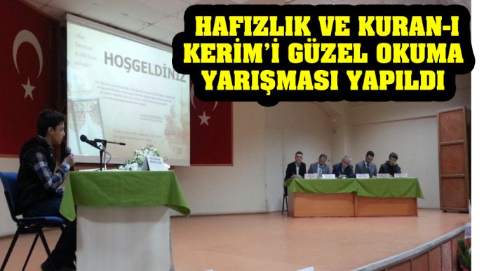 Hafızlık Ve Kuran-ı Kerim’i Güzel Okuma Yarışması Yapıldı