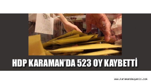 HDP KARAMAN’DA 523 OY KAYBETTİ