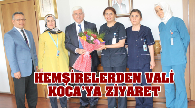 HEMŞİRELERDEN VALİ KOCA’YA ZİYARET
