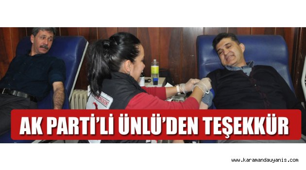 KAN BAĞIŞINA DESTEK VERENLERE TEŞEKKÜR