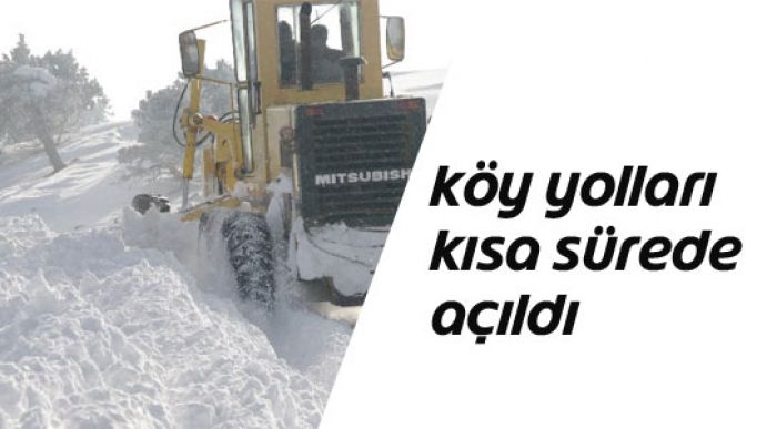 Kapanan Köy Yolları Kısa Sürede Açıldı