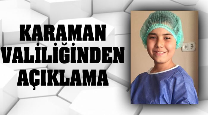 Karaman Valiliğinden Açıklama