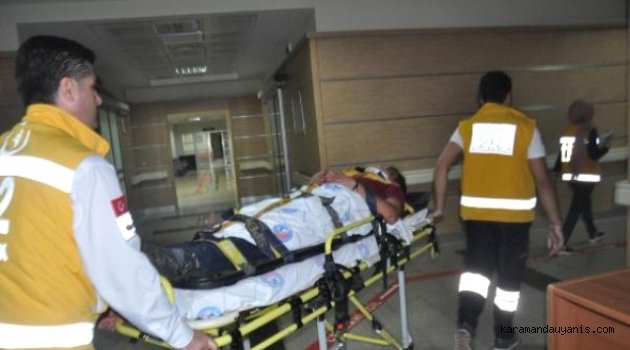 KARAMAN'DA OTOMOBİL ŞARAMPOLE UÇTU: 5 YARALI