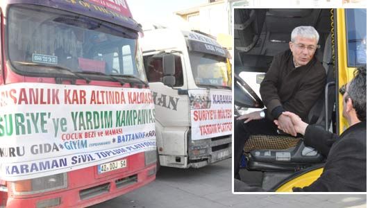 Karaman’dan Suriyeli Sığınmacılar İçin 5 Tır Yardım