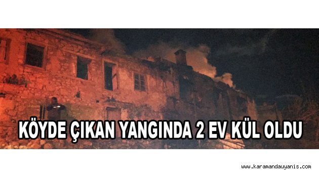 KÖYDE ÇIKAN YANGINDA 2 EV KÜL OLDU