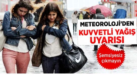 Meteoroloji'den "kuvvetli Yağış" Uyarısı