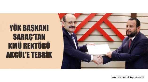 REKTÖR AKGÜL'E TEBRİK