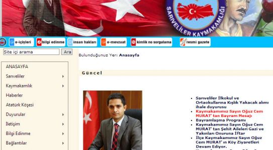 Resmi Sitesinde Eski Kaymakam Var