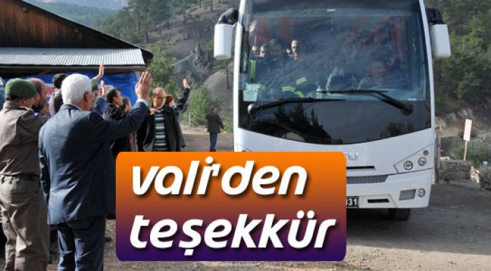 Vali'den Teşekkür