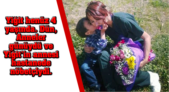 Yiğit, Annesinin Gününü Hastane Bahçesinde Kutladı