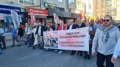 Karaman Gazze İçin Yürüdü