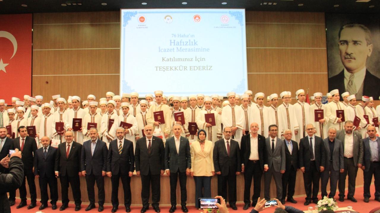 Karaman&#039;da 76 Hafız için icazet merasimi düzenlendi