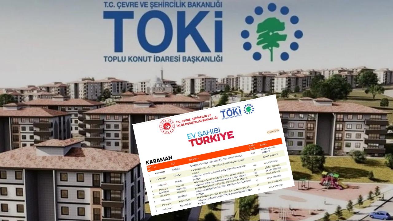 TOKİ Karaman’da Hangi İlçeye Kaç Konut Yapılacak? İşte Dağılım