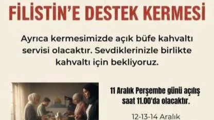 Filistin'e Destek Kermesi Düzenlenecek