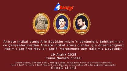 Saray Holding’den Mevlid Daveti