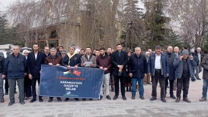 TÜGVA Karaman'dan, Gazze İçin Aktekke Camisi Önünde Vicdan Çağrısı