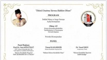 Dünü Unutma Yarına Hakkın Olsun Paneline Davet