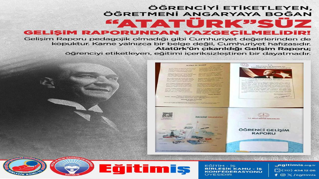 Şanlıtürk; “Atatürksüz Gelişim Raporundan Vazgeçilmelidir”