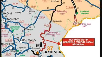 Ermenek-Bucakkışla Yolu Tipi Nedeniyle Kapandı