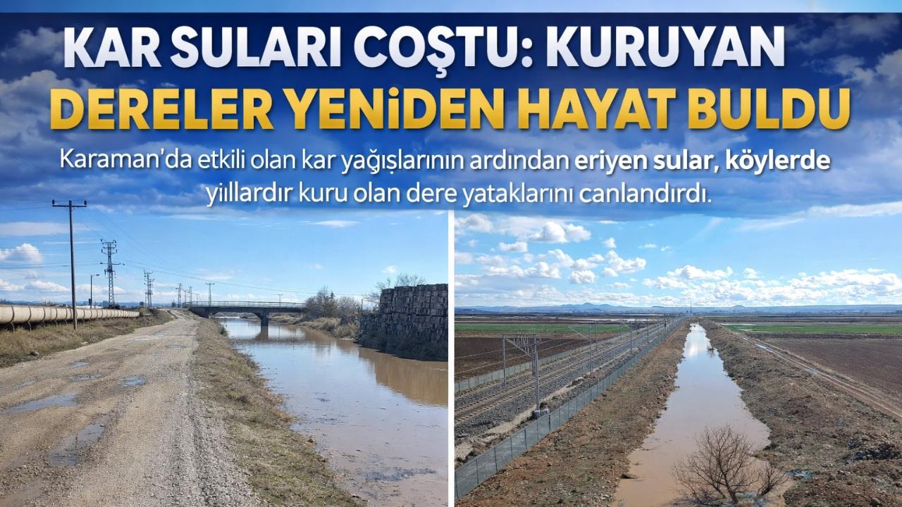 Kar Suları Coştu: Kuruyan Dereler Yeniden Hayat Buldu